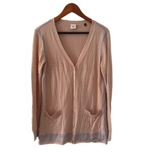 Cabi Lucy Women's Small Cardigan Sweater Peach Gray